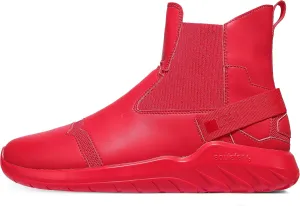 Soulsfeng Fashion High Top Sneakers Reflective Shoes Leather Splicing Lightweight Non Slip Walking Shoes