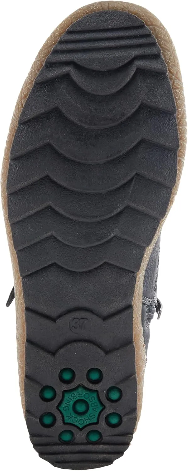 Spring Step Relife Karlene Waterproof Ankle Boots for Women | Shoes for Women with Sweater Top, Decorative Zipper and Cozy Sherpa Lining
