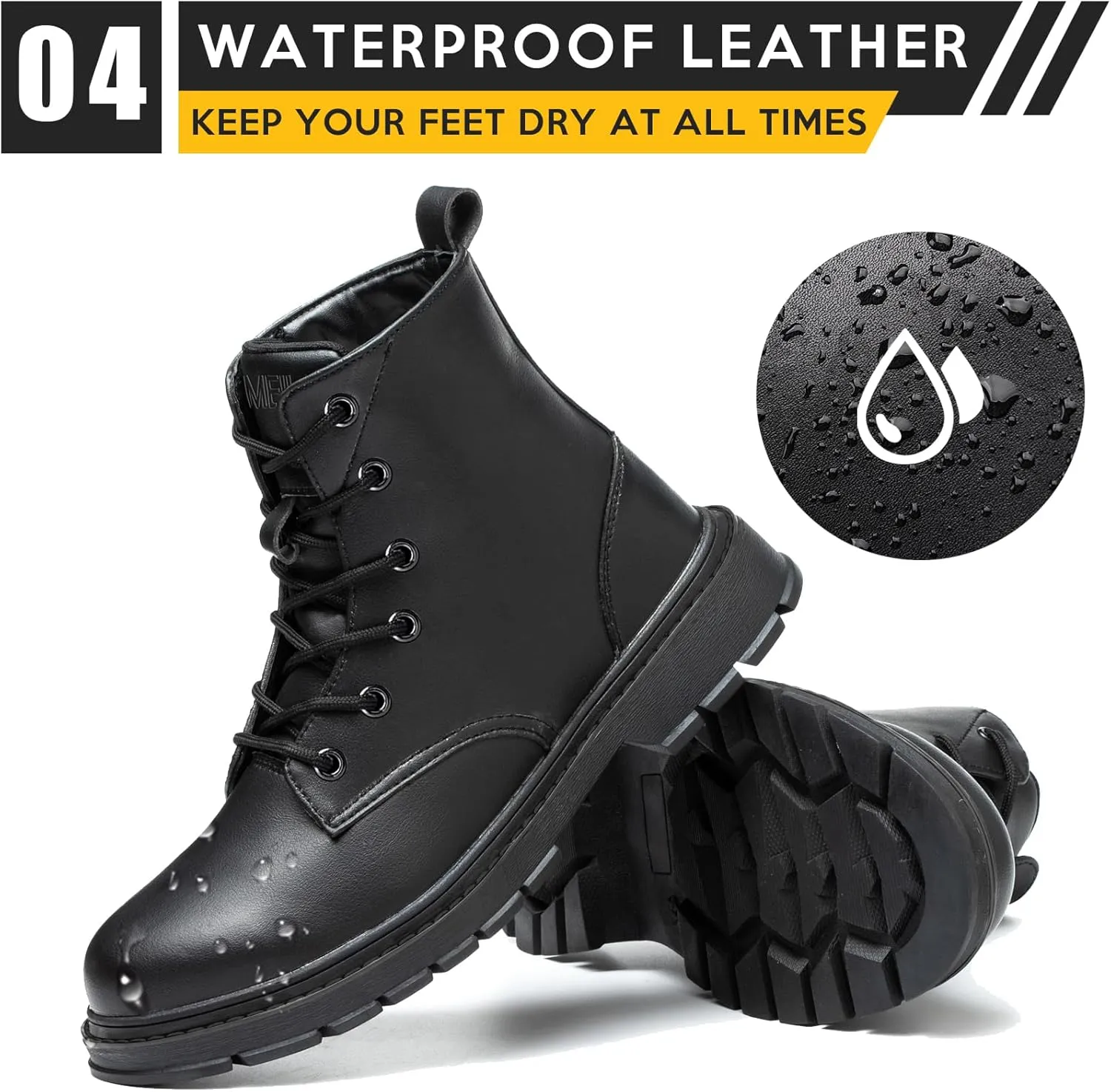 Steel Toe Boots for Women Men, Waterproof Lightweight Safety Work Boots Durability Composite toe Construction Shoes with 6"