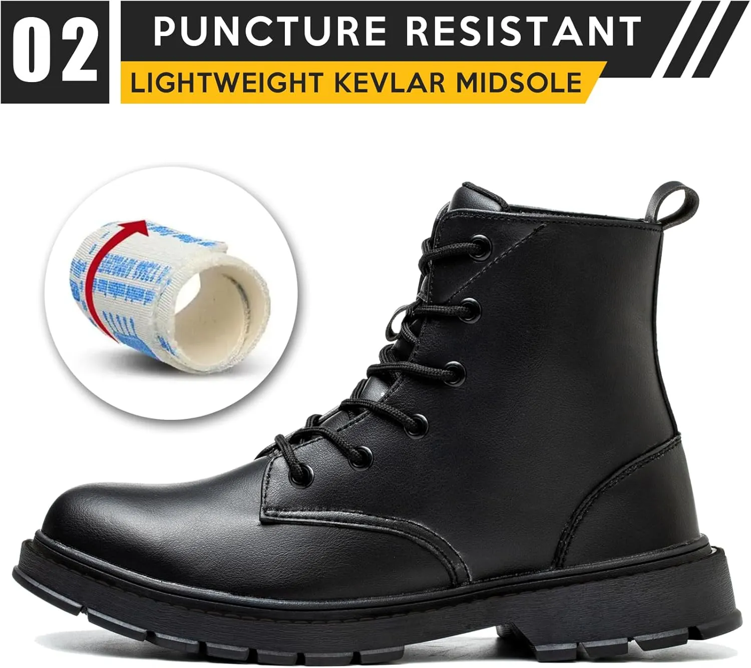Steel Toe Boots for Women Men, Waterproof Lightweight Safety Work Boots Durability Composite toe Construction Shoes with 6"