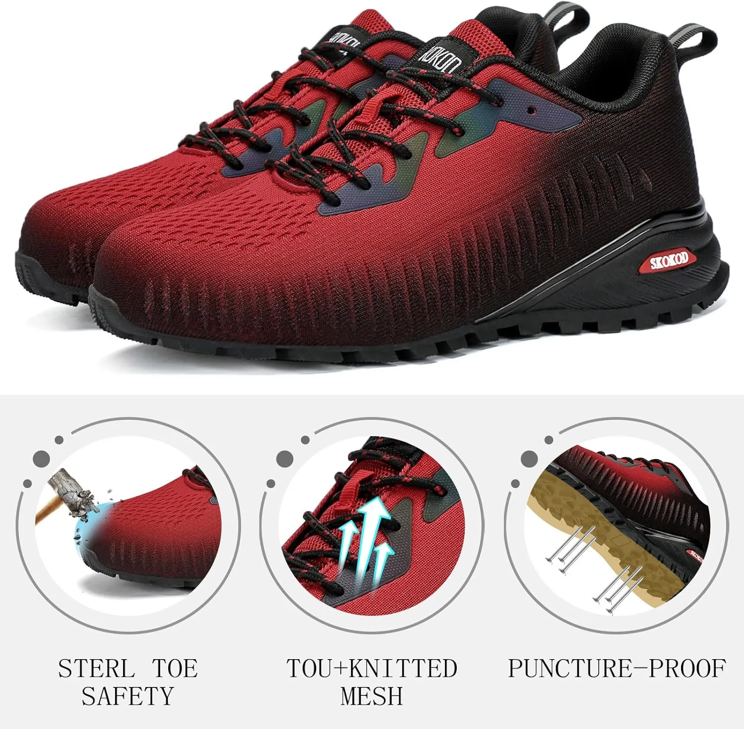 Steel Toe Shoes for Men Composite Work Shoes Comfortable Puncture Proof Lightweight Indestructible Sneakers