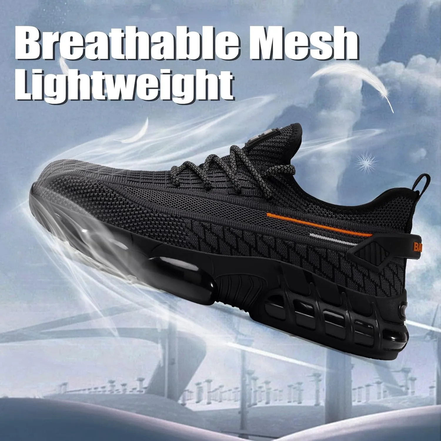 Steel Toe Shoes for Men Lightweight Work Shoes Construction Industrial Work Tennis Shoes Safety Shoes Comfortable Steel Toe Sneakers for Men Women