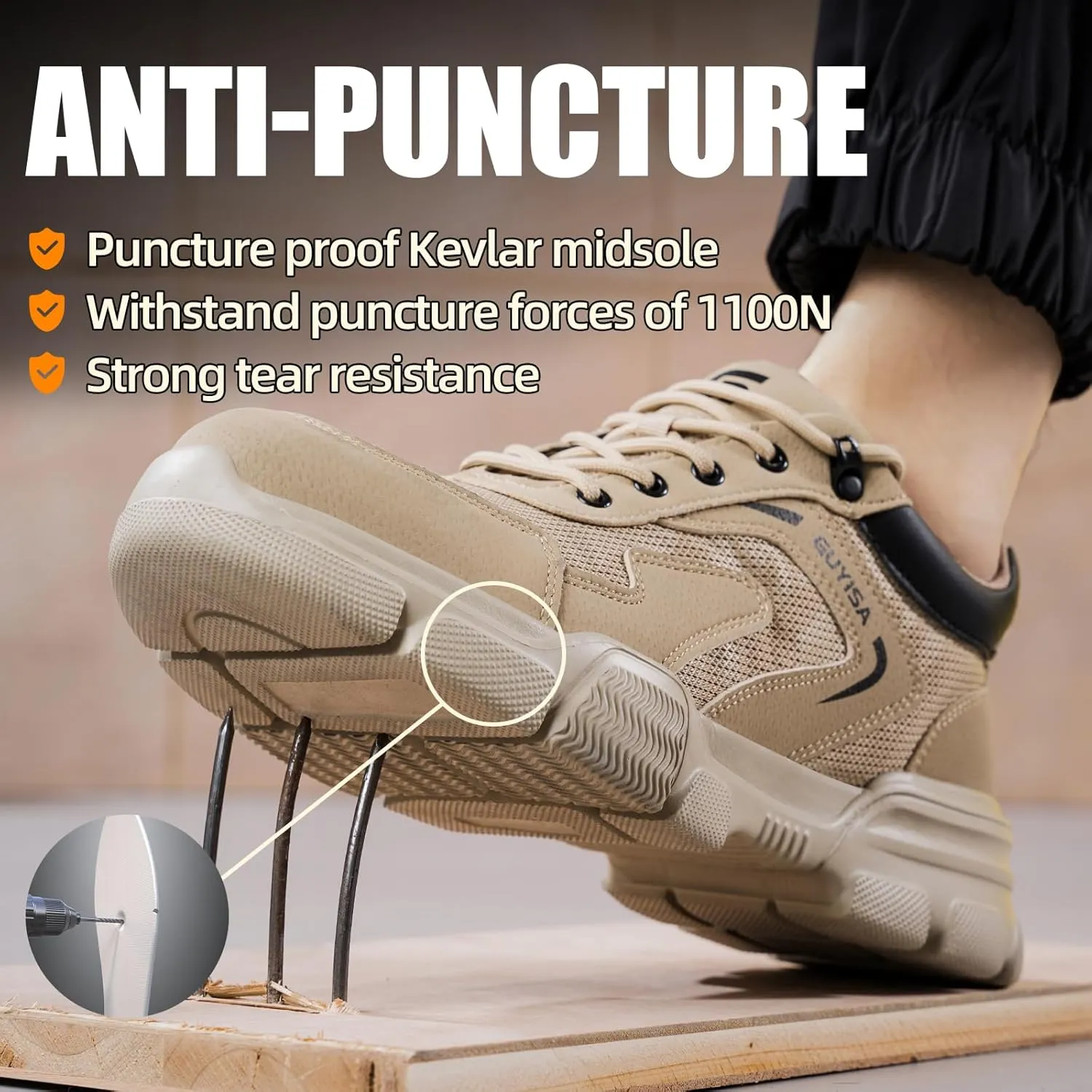 Steel Toe Shoes for Men Women Lightweight Work Shoes Mens Indestructible Safety Sneakers Puncture Proof Construction Shoe Composite Toe Sneakers