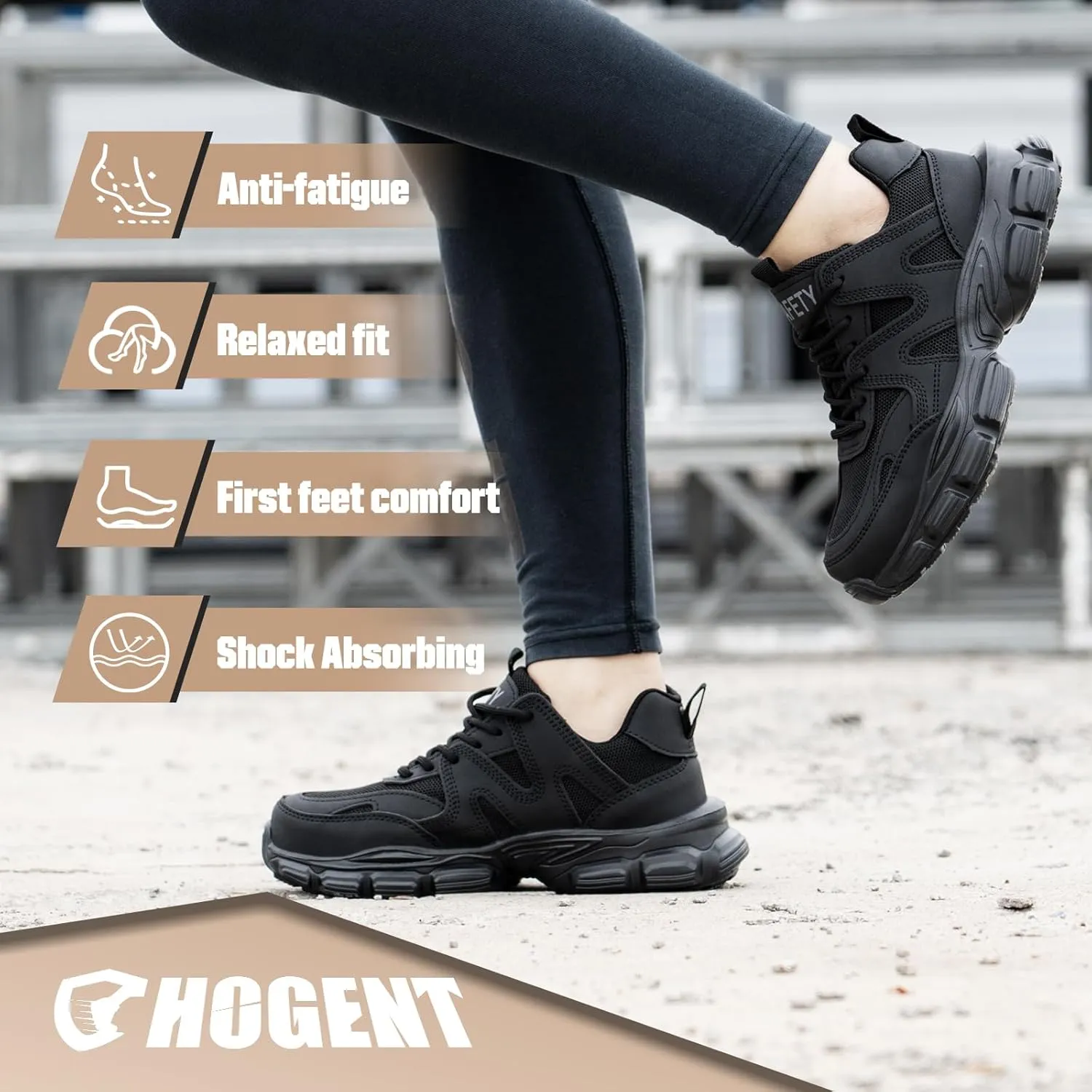 Steel Toe Shoes for Women Men Wide Non Slip Composite Work Sneakers Indestructible Comfortable Safety Tennis Shoes Lightweight Breathable Construction Sneakers Puncture Proof Ergonomic Design