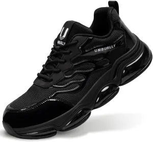 Steel Toe Shoes for Women Men Wide Non Slip Composite Work Sneakers Indestructible Comfortable Safety Tennis Shoes Lightweight Breathable Construction Sneakers Puncture Proof Ergonomic Design