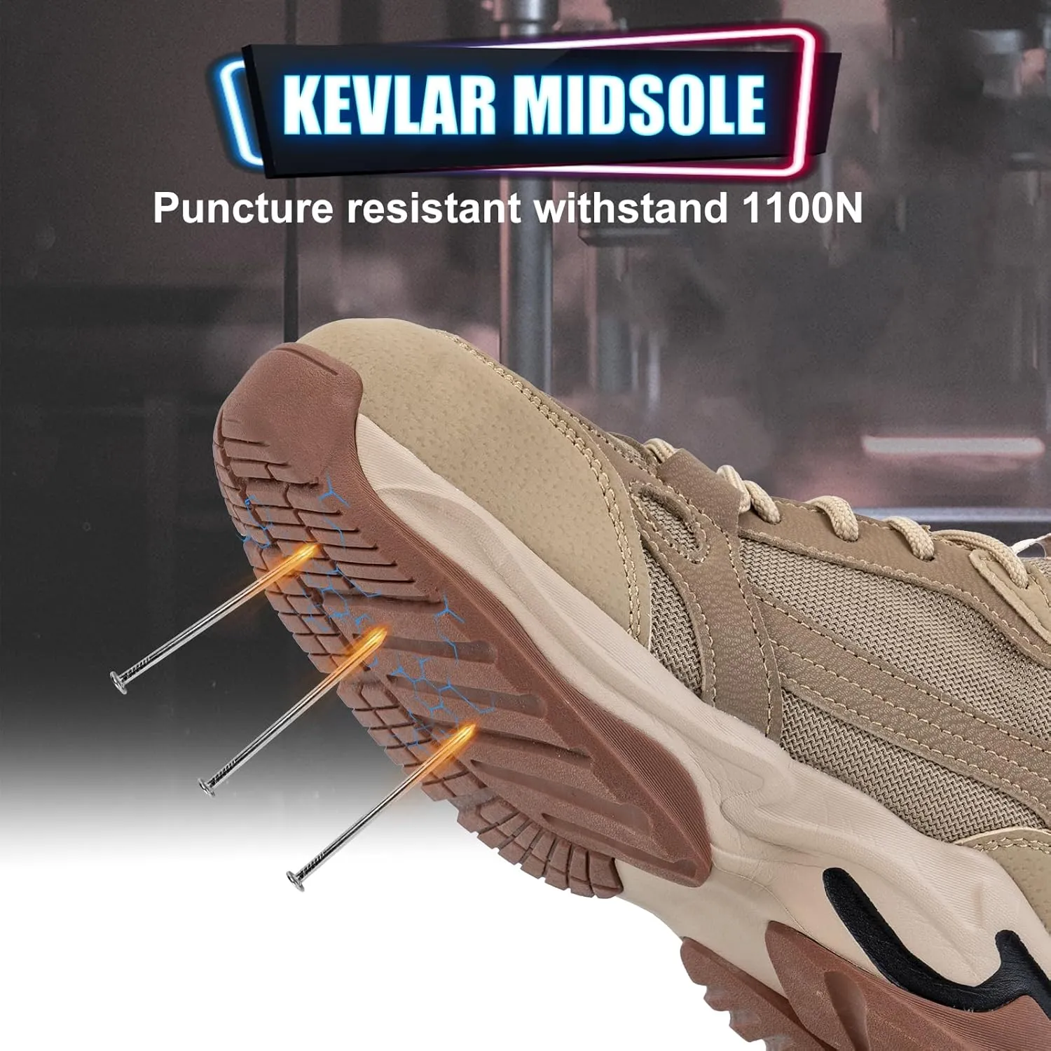 Steel Toe Shoes for Women Men Wide Non Slip Composite Work Sneakers Indestructible Comfortable Safety Tennis Shoes Lightweight Breathable Construction Sneakers Puncture Proof Ergonomic Design