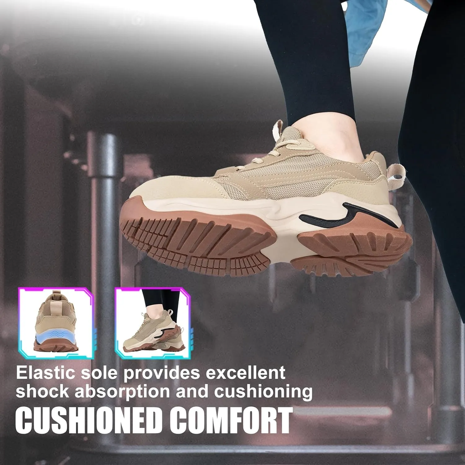 Steel Toe Shoes for Women Men Wide Non Slip Composite Work Sneakers Indestructible Comfortable Safety Tennis Shoes Lightweight Breathable Construction Sneakers Puncture Proof Ergonomic Design