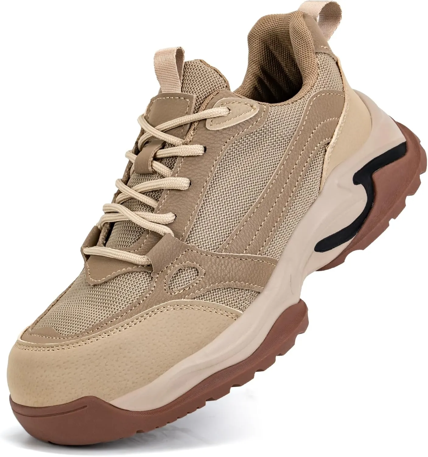 Steel Toe Shoes for Women Men Wide Non Slip Composite Work Sneakers Indestructible Comfortable Safety Tennis Shoes Lightweight Breathable Construction Sneakers Puncture Proof Ergonomic Design