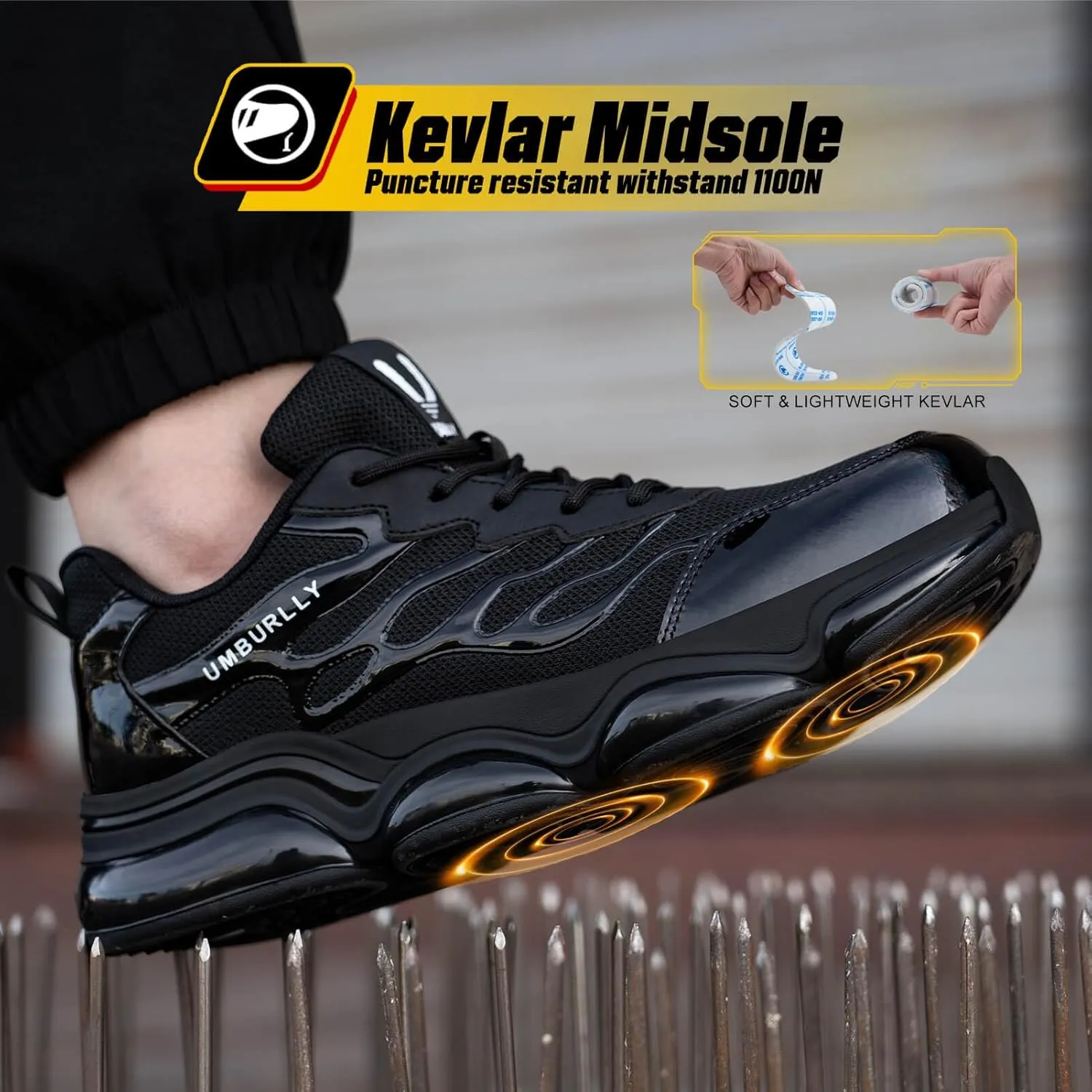Steel Toe Shoes for Women Men Wide Non Slip Composite Work Sneakers Indestructible Comfortable Safety Tennis Shoes Lightweight Breathable Construction Sneakers Puncture Proof Ergonomic Design