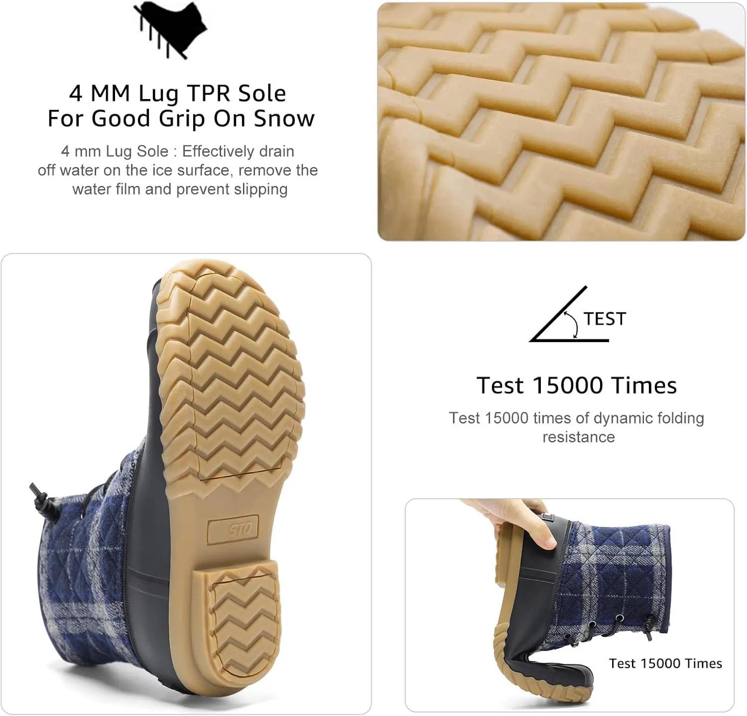 STQ Duck Boots for Women Waterproof Winter Boots Quilted Snow Boots