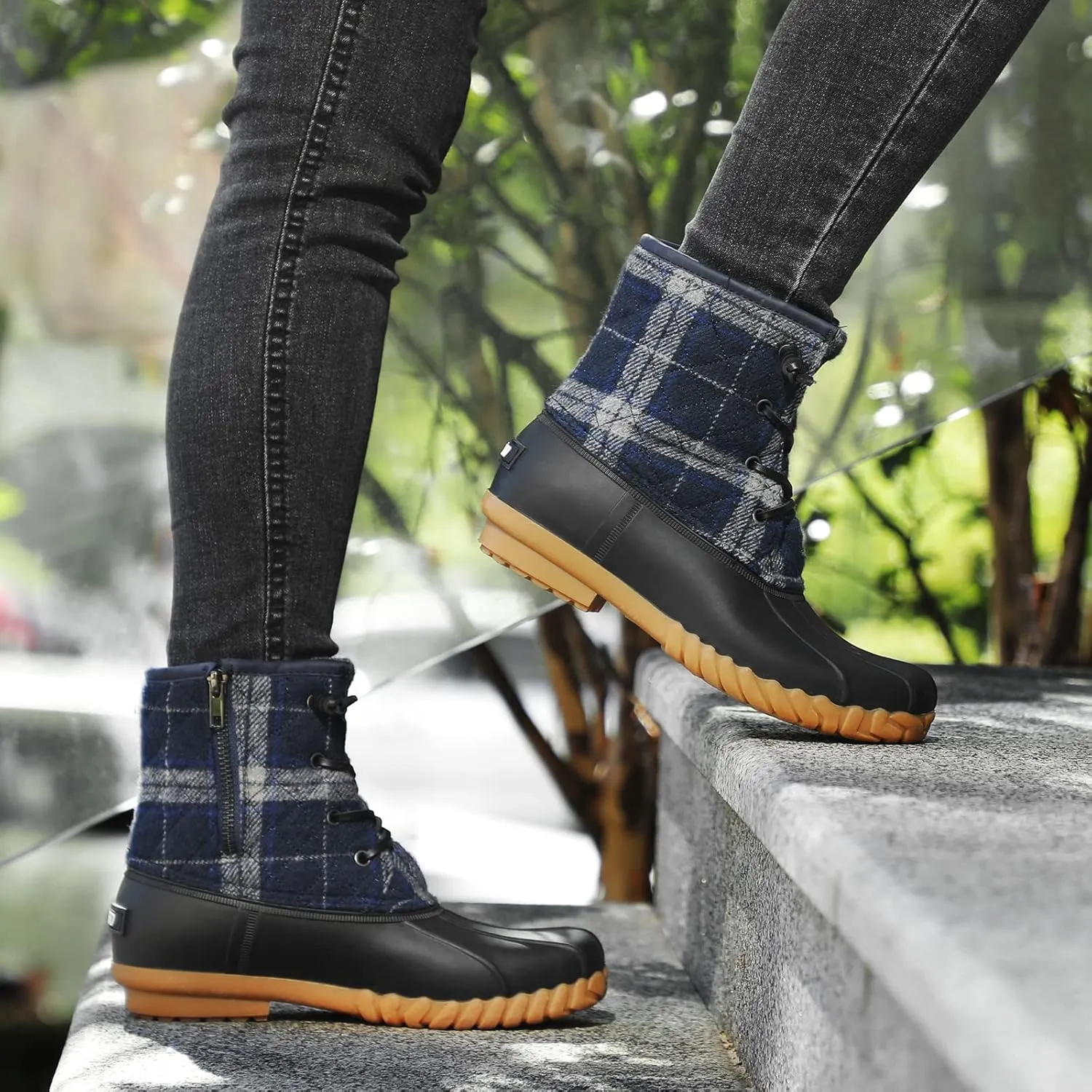 STQ Duck Boots for Women Waterproof Winter Boots Quilted Snow Boots