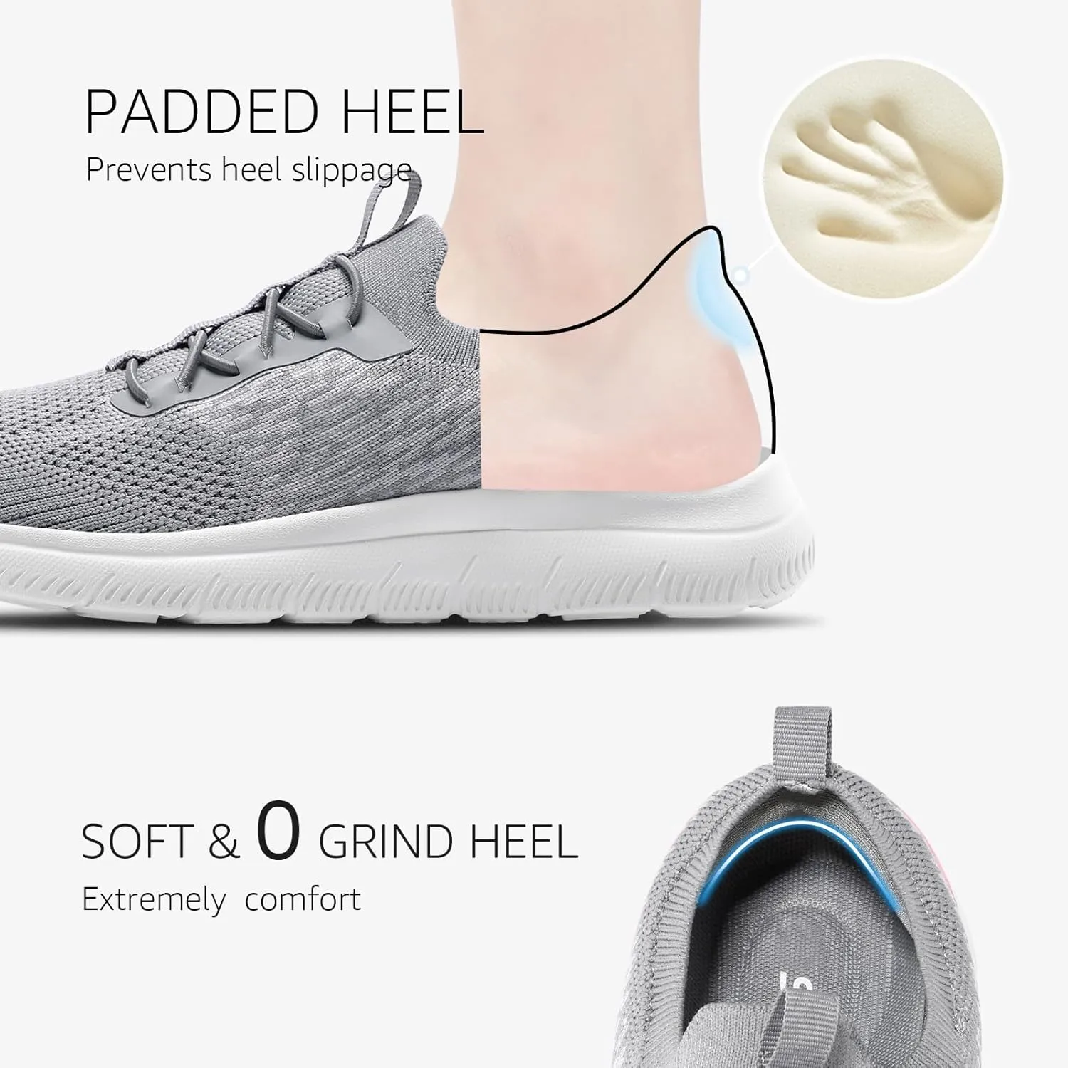 STQ Women Walking Shoes with Arch Support Comfort Lightweight Slip on Sneakers
