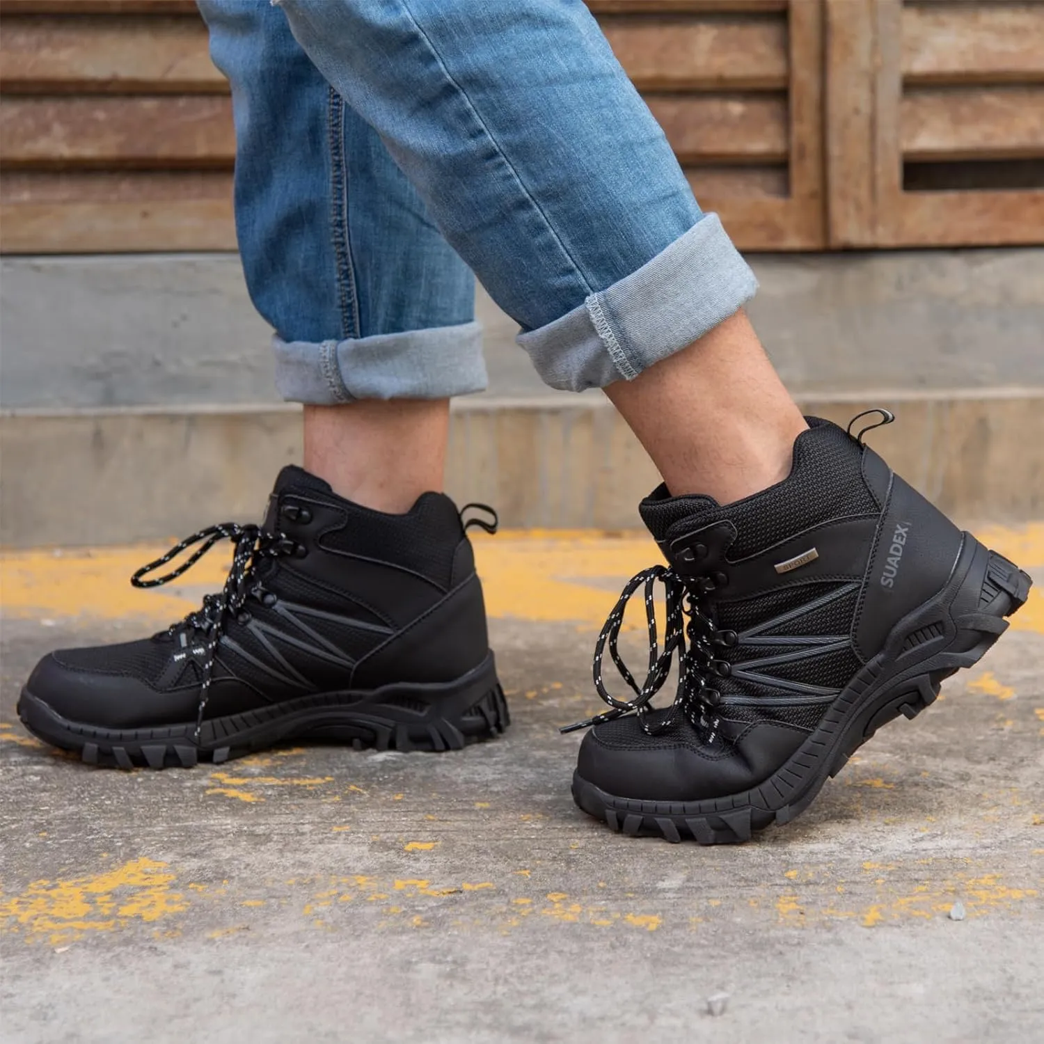 SUADEX Steel Toe Boots for Men Work Safety Indestructible Boots for Women Construction Shoes Composite Toe
