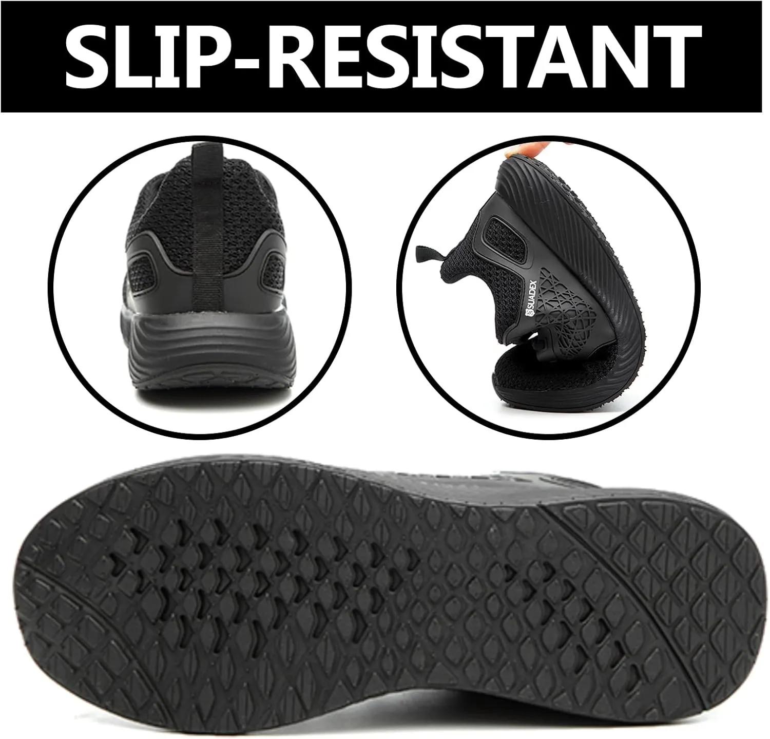 SUADEX Steel Toe Shoes for Men Women Lightweight Safety Work Sneakers for Construction Indestructible Breathable