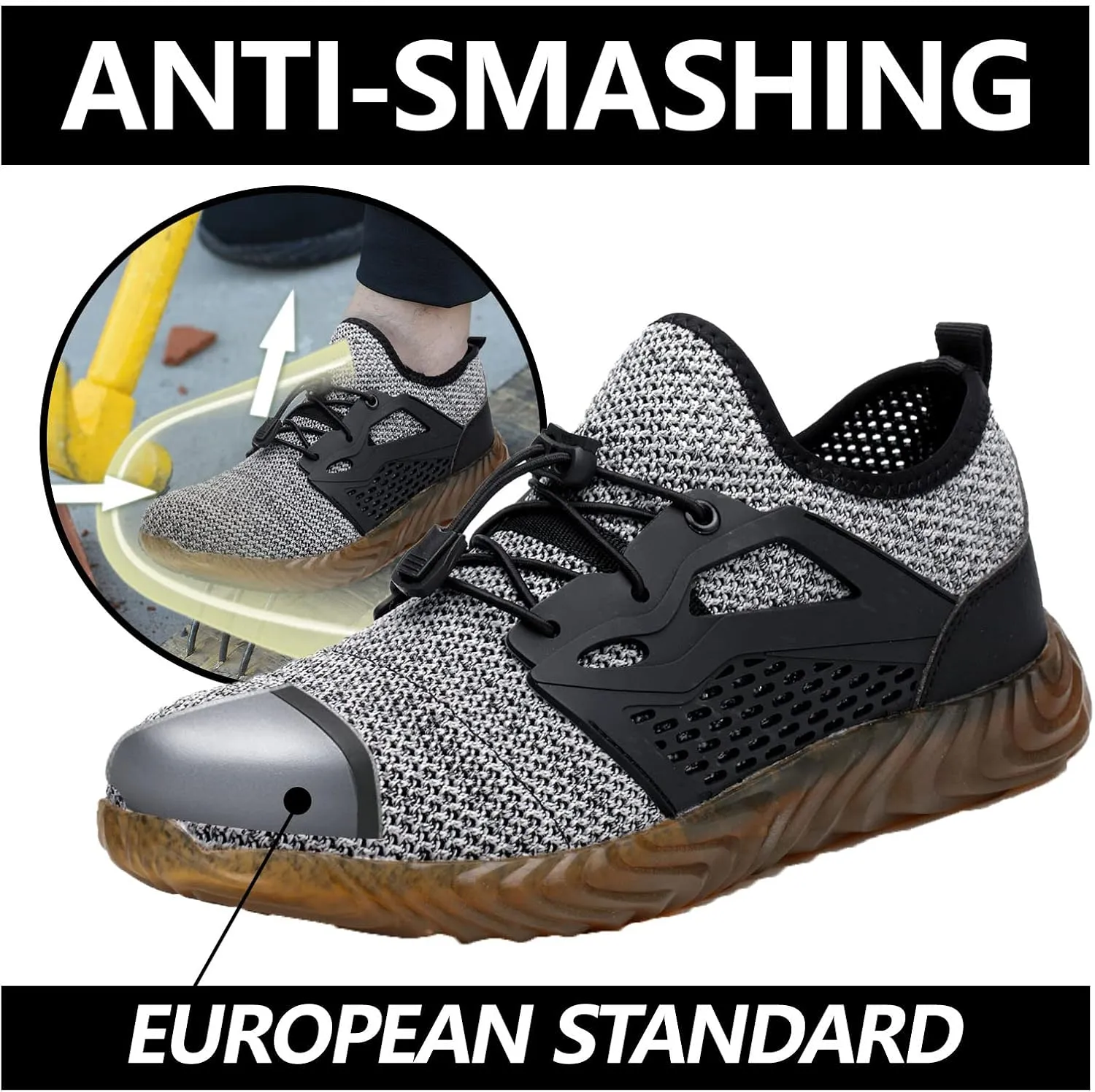 SUADEX Steel Toe Shoes Men Women Indestructible Work Safety Shoes Working Industrial Construction Sneakers