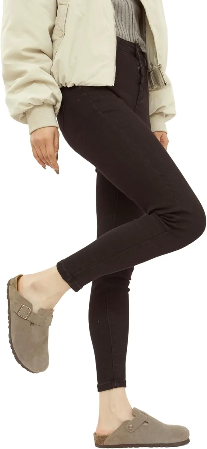 Suede Clogs for Women, Slip On Knock Off Boston Slippers Closed Toe with Cork Footbed and Arch Support, Indoor Outdoor Comfortable Mules