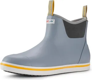SUREWAY Men's Ankle Fishing Deck Boots for Men-Waterproof,Professional Non-Slip Soles for Wet Slippery Surface,Neoprene Rubber Rain Boot/Shoes for Hunting Boating Gardening