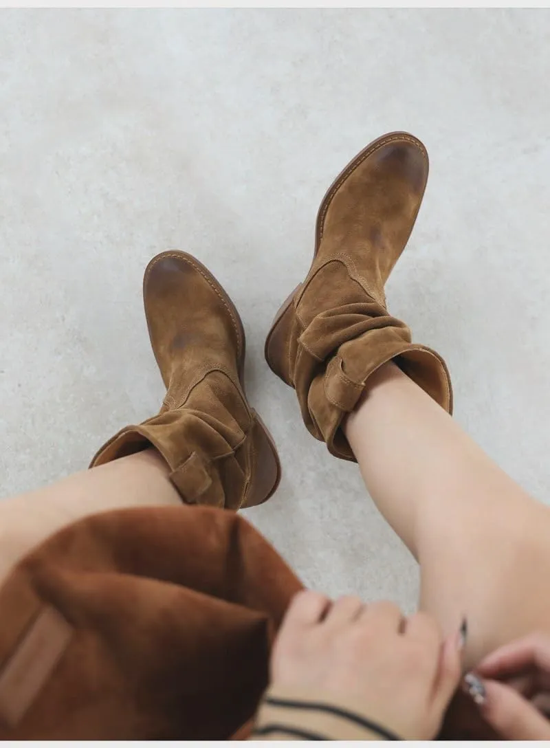 Tabi Boots Women Emo Rave Western Ankle Boots Low Heel Block Heels Booties Slip on - Low Top Split Toe Shoes Cute Casual Retro Comfortable Walking Lightweight Female Solid All-Match for Daily Wear