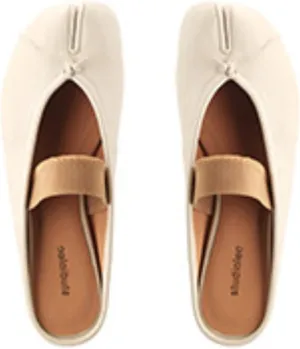 Tabi Shoes Women Slip on Ballet Flat Elastic Strap Slippers - Low Top Split Toe Orthopedic Sandals Cute Casual Comfortable Walking Lightweight Loafers Female Solid All-Match for Daily Wear Mules