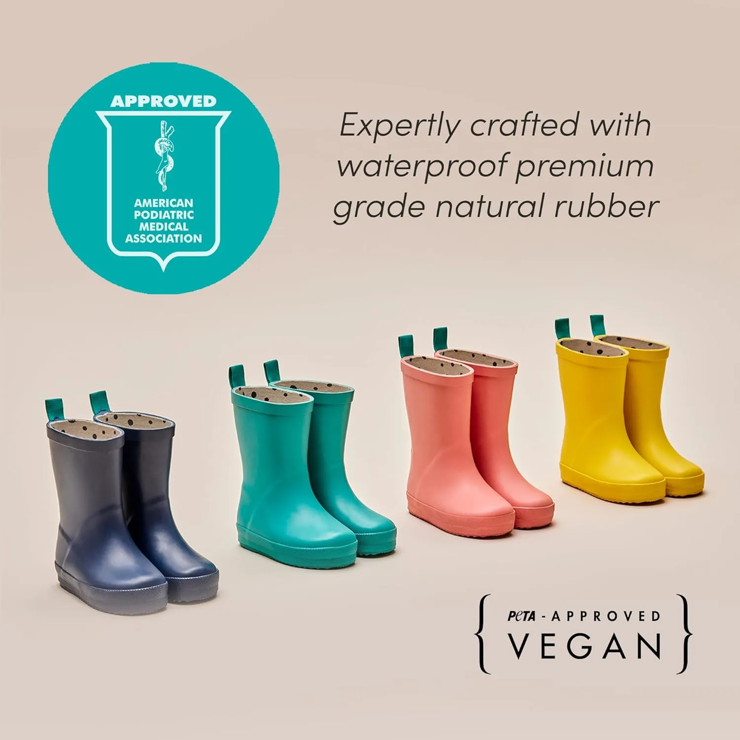 Ten Little Toddler Rain Boots for Boys & Girls, Waterproof, Lightweight, Flexible Rubber Boots with Traction for Kids