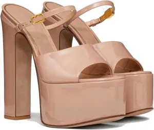 THESHY Platform Chunky Heels for Women,Ankle Strap Backless sandals Open Peep Toe High Heels Fashion Slip on Mules Summer Dress Pumps Shoes