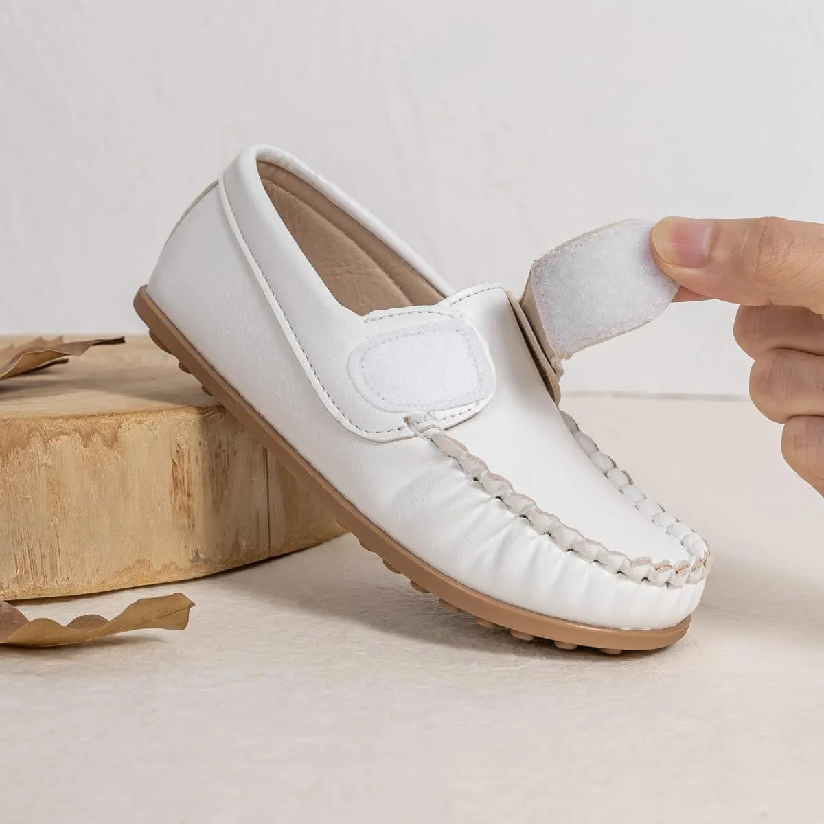 Toddler Boys Girls PU Leather Loafers Little Kids Slip-On Texture Flats Boat Wedding Dress Shoes School Uniform Moccasins Daily Walking Shoes(Toddler/Little Kids)