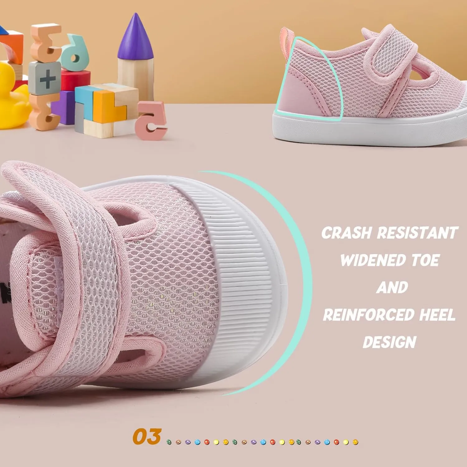 Toddler Girls Boys Shoes Kids Canvas Sneakers with Cartoon Print Adjustable Velcro Strap