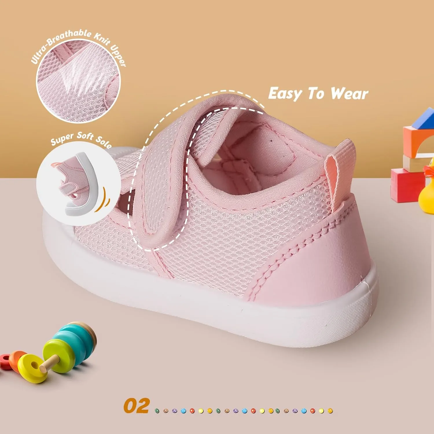 Toddler Girls Boys Shoes Kids Canvas Sneakers with Cartoon Print Adjustable Velcro Strap