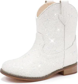 Toddler Girls Cowgirl Boots Western Glitter Cowboy Boot Ankle Boots Little Kids Big Kid Horse Riding Shoes Party Birthday Dress Up