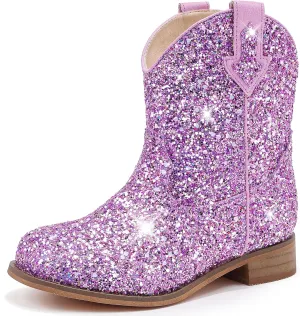 Toddler Girls Cowgirl Boots Western Glitter Cowboy Boot Ankle Boots Little Kids Big Kid Horse Riding Shoes Party Birthday Dress Up