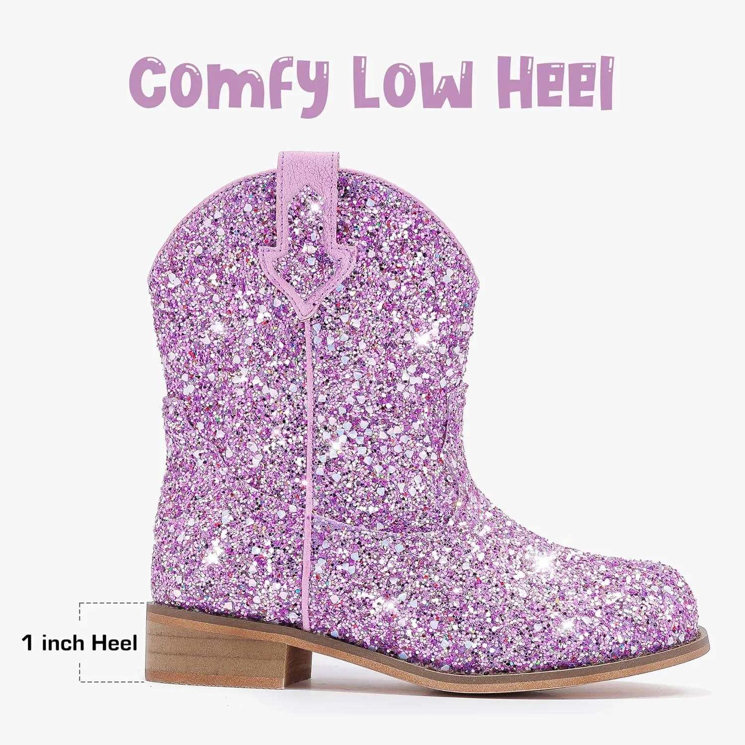 Toddler Girls Cowgirl Boots Western Glitter Cowboy Boot Ankle Boots Little Kids Big Kid Horse Riding Shoes Party Birthday Dress Up