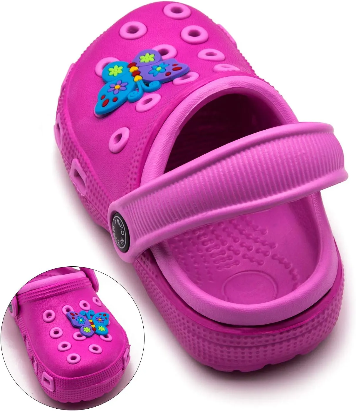 Toddler Little Kids Clogs Slip On Girls Boys Garden Clogs Summer Non-Slip Lightweight Slide Sandals Shoes Pool Shower Beach Slippers