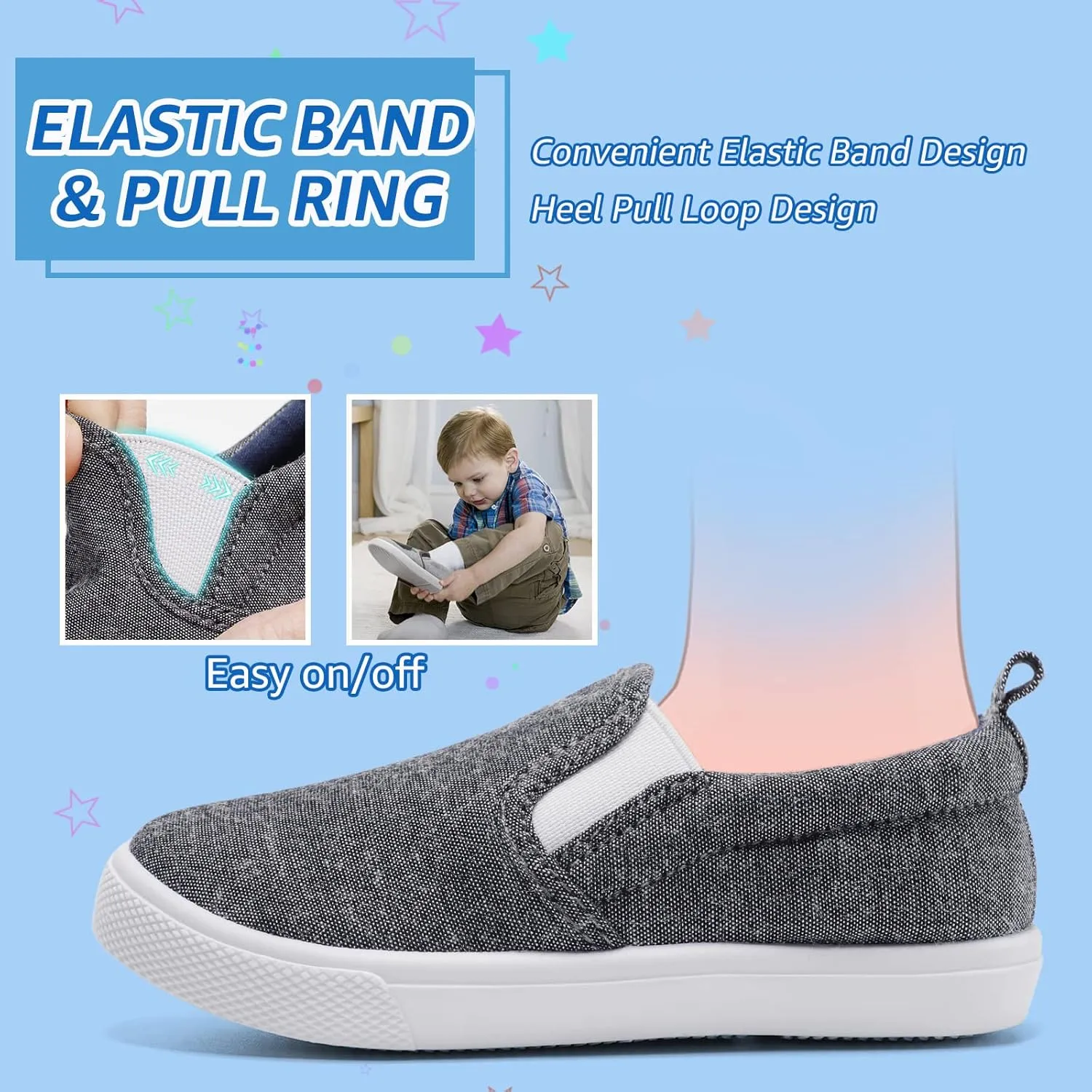 Toddler Slip on Shoes Girls & Boys Canvas Loafers Shoes