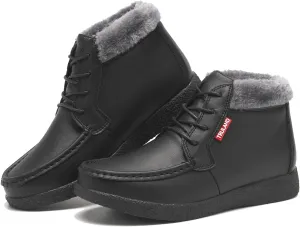 TRULAND Women’s Winter Boots – Suede Leather Fur Lined Water Resistant Ankle Boots