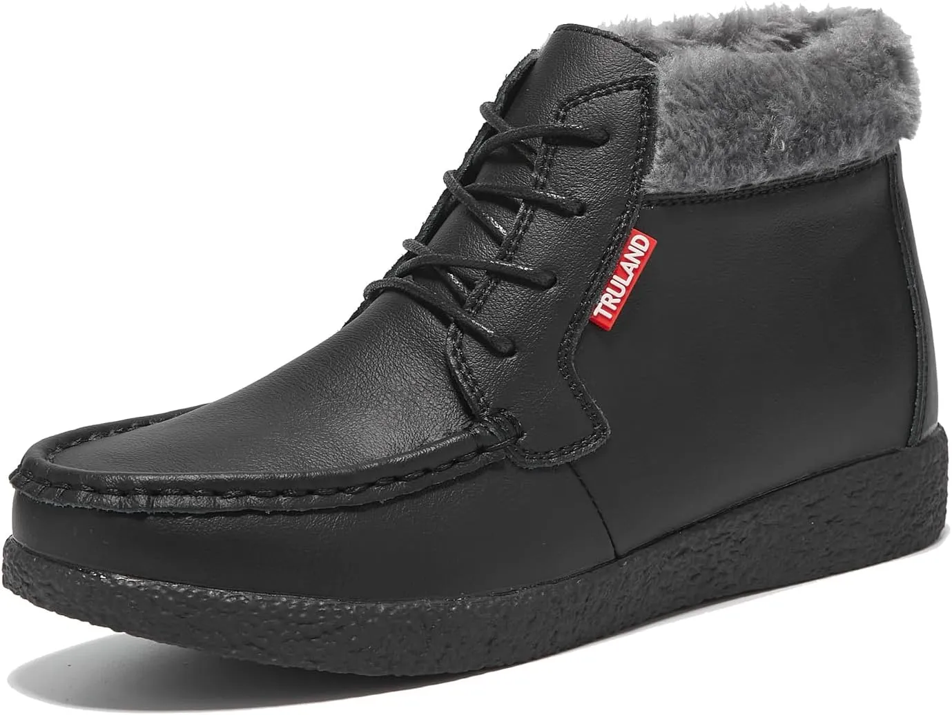 TRULAND Women’s Winter Boots – Suede Leather Fur Lined Water Resistant Ankle Boots