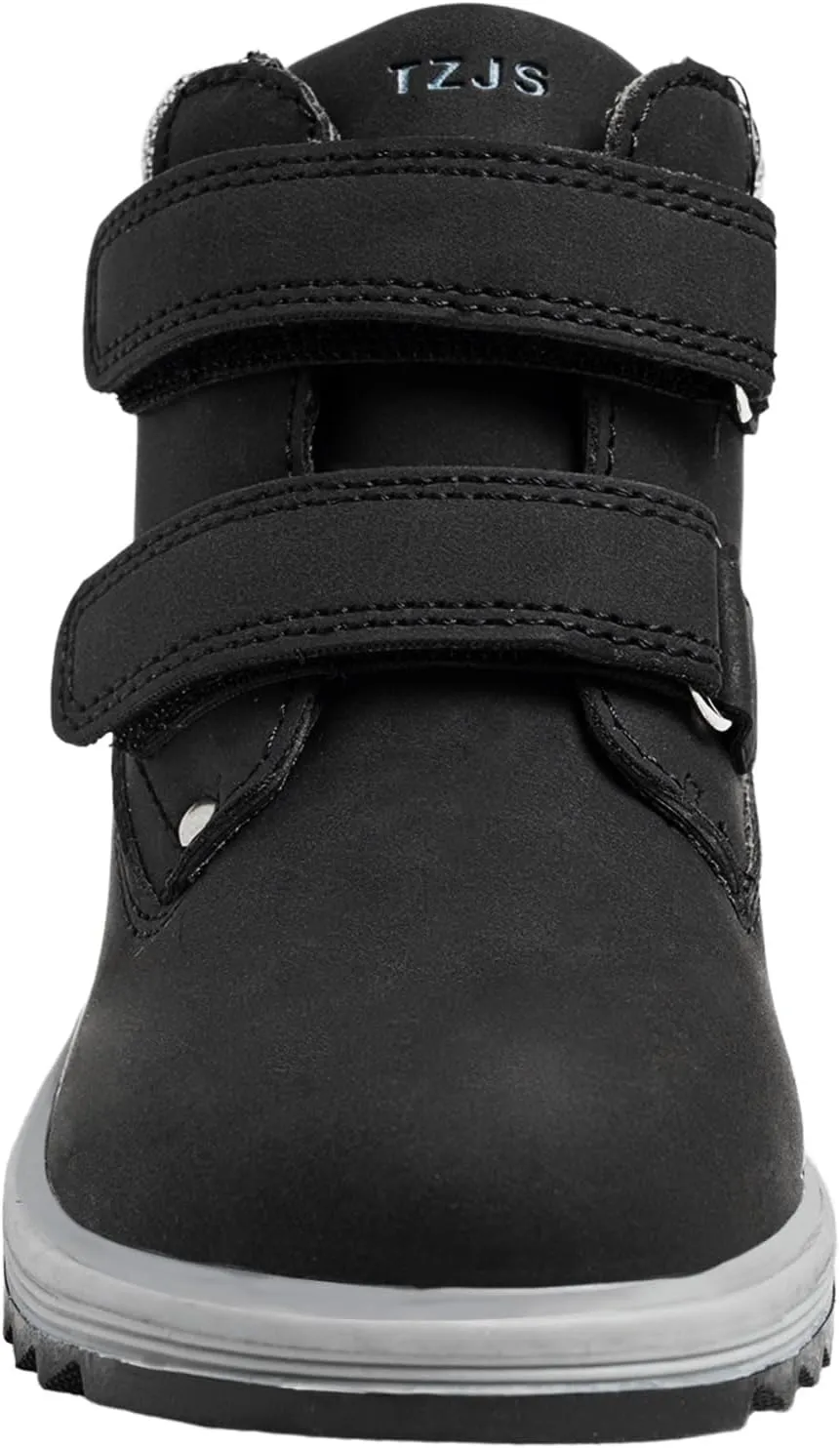 TZJS Kids' Hiking Work Boots for Boys Girls, Waterproof Outdoor Ankle Boots with Hook and Loop