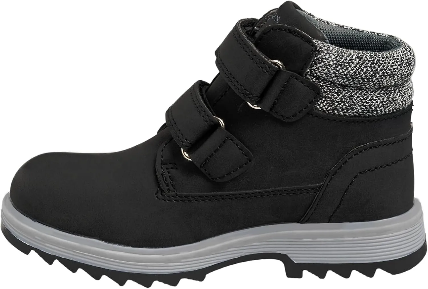 TZJS Kids' Hiking Work Boots for Boys Girls, Waterproof Outdoor Ankle Boots with Hook and Loop