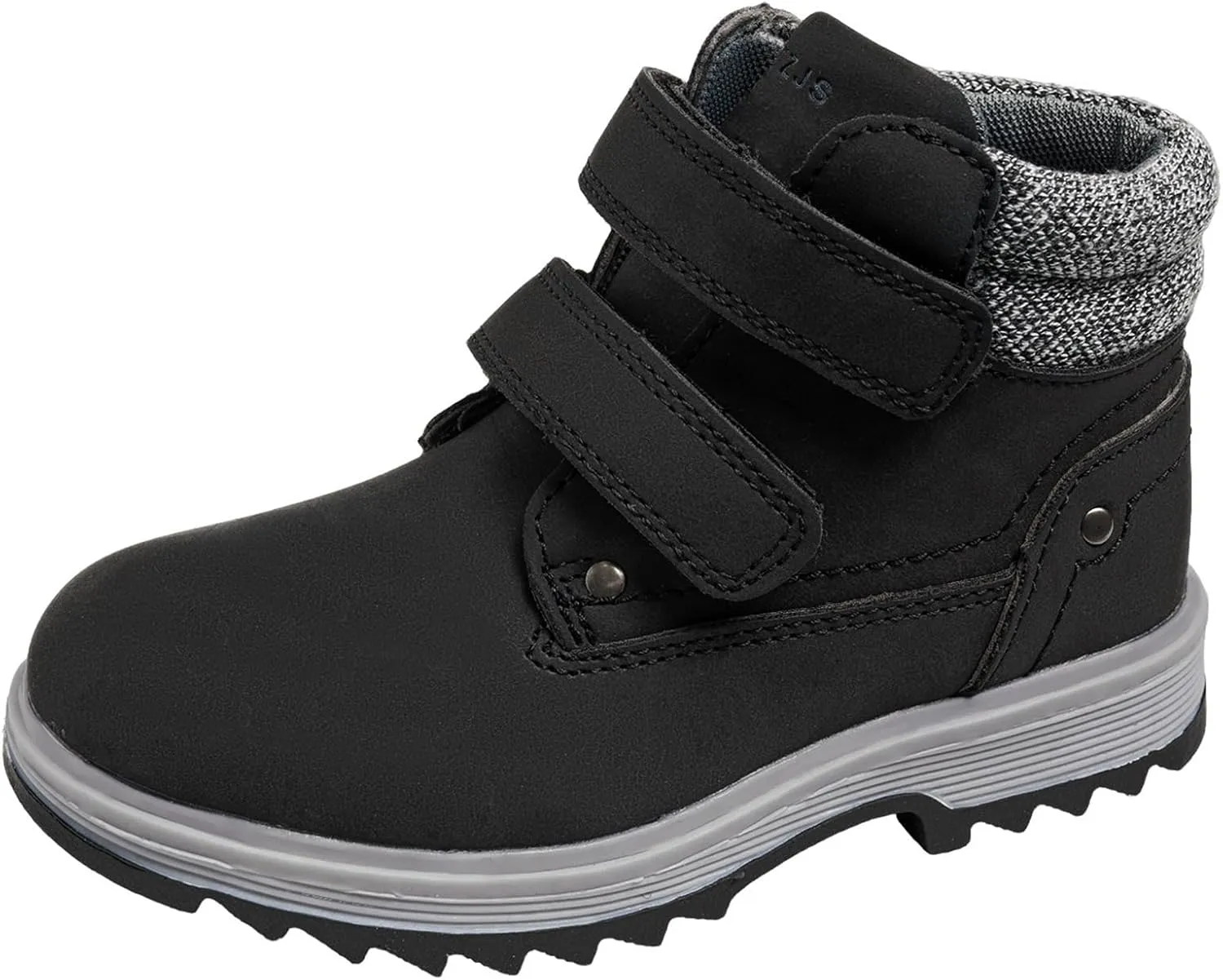 TZJS Kids' Hiking Work Boots for Boys Girls, Waterproof Outdoor Ankle Boots with Hook and Loop