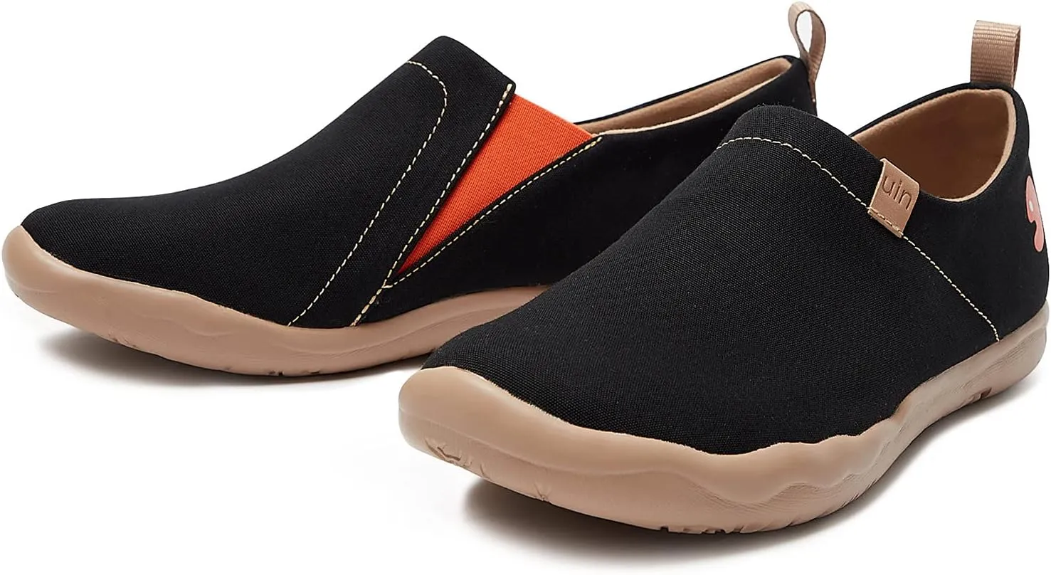 UIN Women's Slip Ons Lightweight Flats Sneakers Walking Casual Loafers Solid Color Travel Shoes