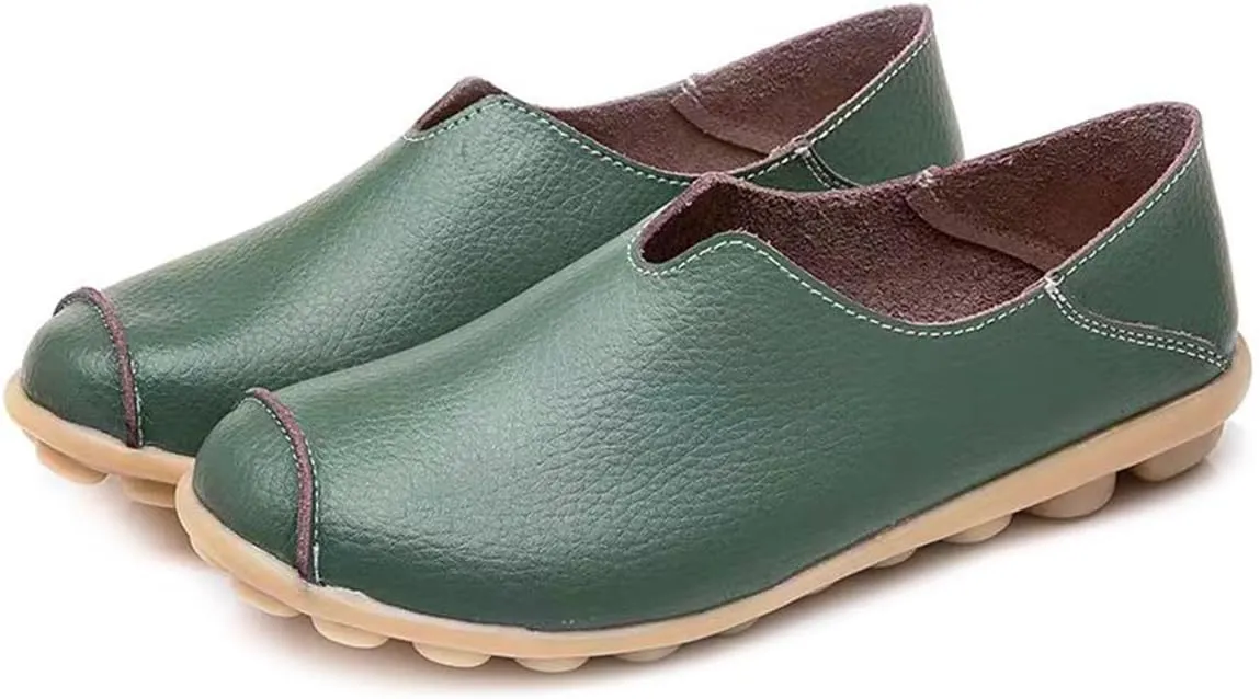 Ulalaza Women's Loafers Flats Shoes Slip On Lightweight Casual Round Toe Business Work Shoes Anti-Slip Low Heels Chunky Platform Comfort Walking Shoes