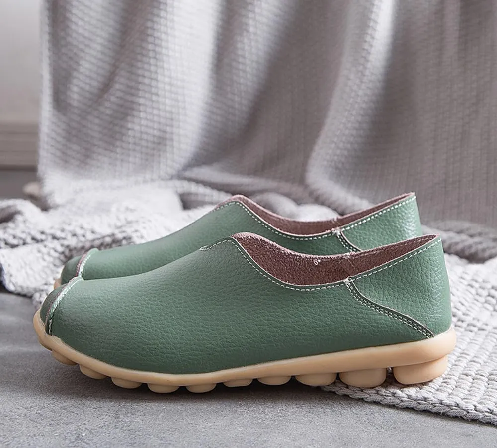 Ulalaza Women's Loafers Flats Shoes Slip On Lightweight Casual Round Toe Business Work Shoes Anti-Slip Low Heels Chunky Platform Comfort Walking Shoes