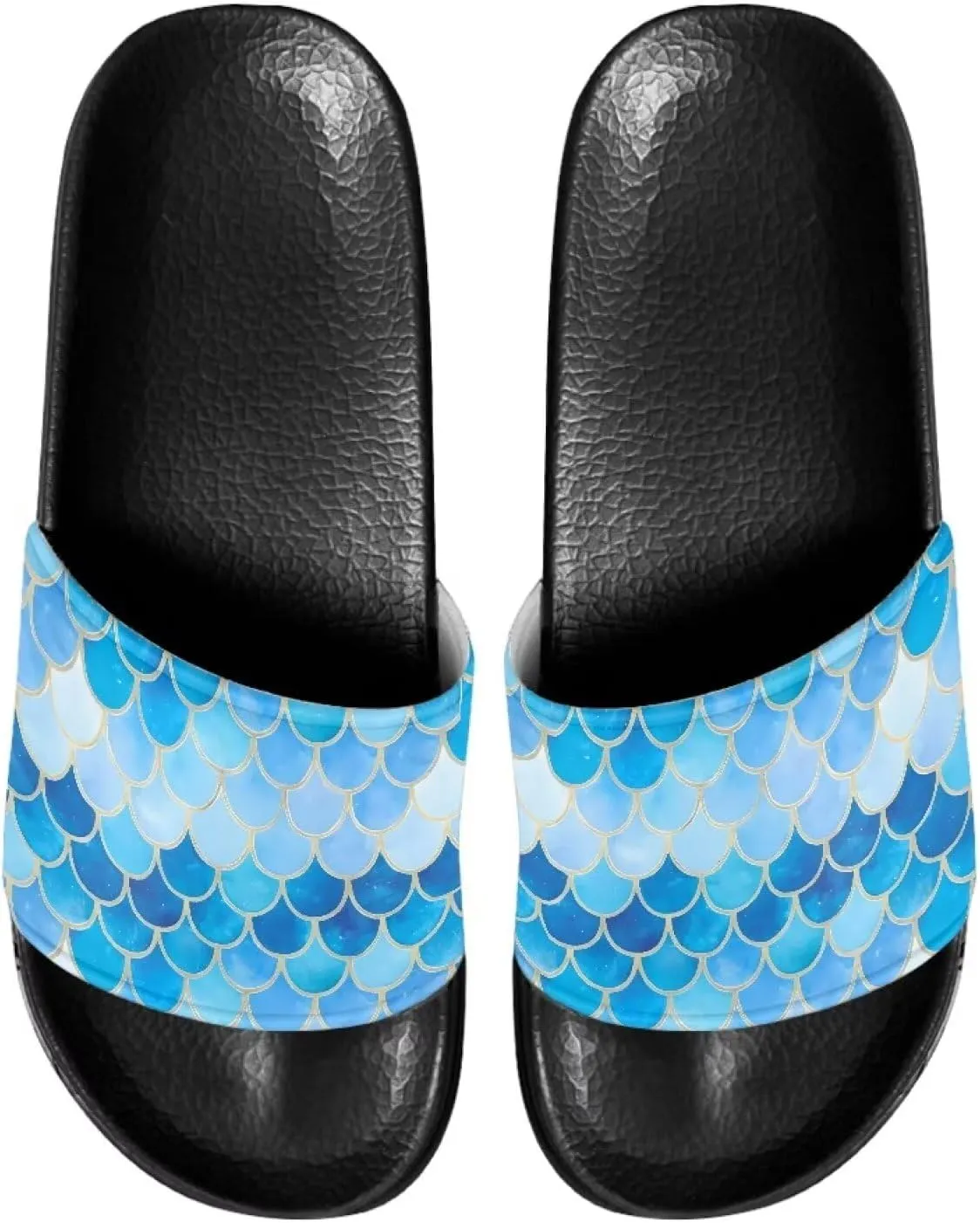 Unisex Slide Sandals with Soft Footbed Comfort Slides for Women and Men, Slide Sandals Leather Size 6-13.5