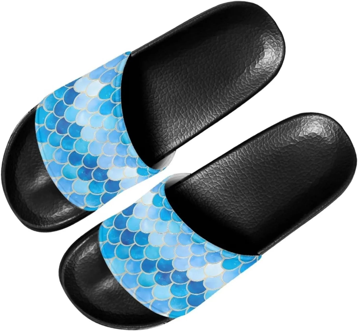 Unisex Slide Sandals with Soft Footbed Comfort Slides for Women and Men, Slide Sandals Leather Size 6-13.5