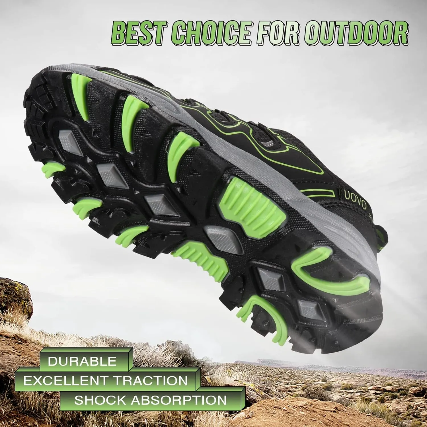UOVO Boys Shoes Boys Sneakers Boys Tennis Running Shoes Waterproof Hiking Shoes Kids Athletic Outdoor Sneakers Slip Resistant(Little/Big Boys)