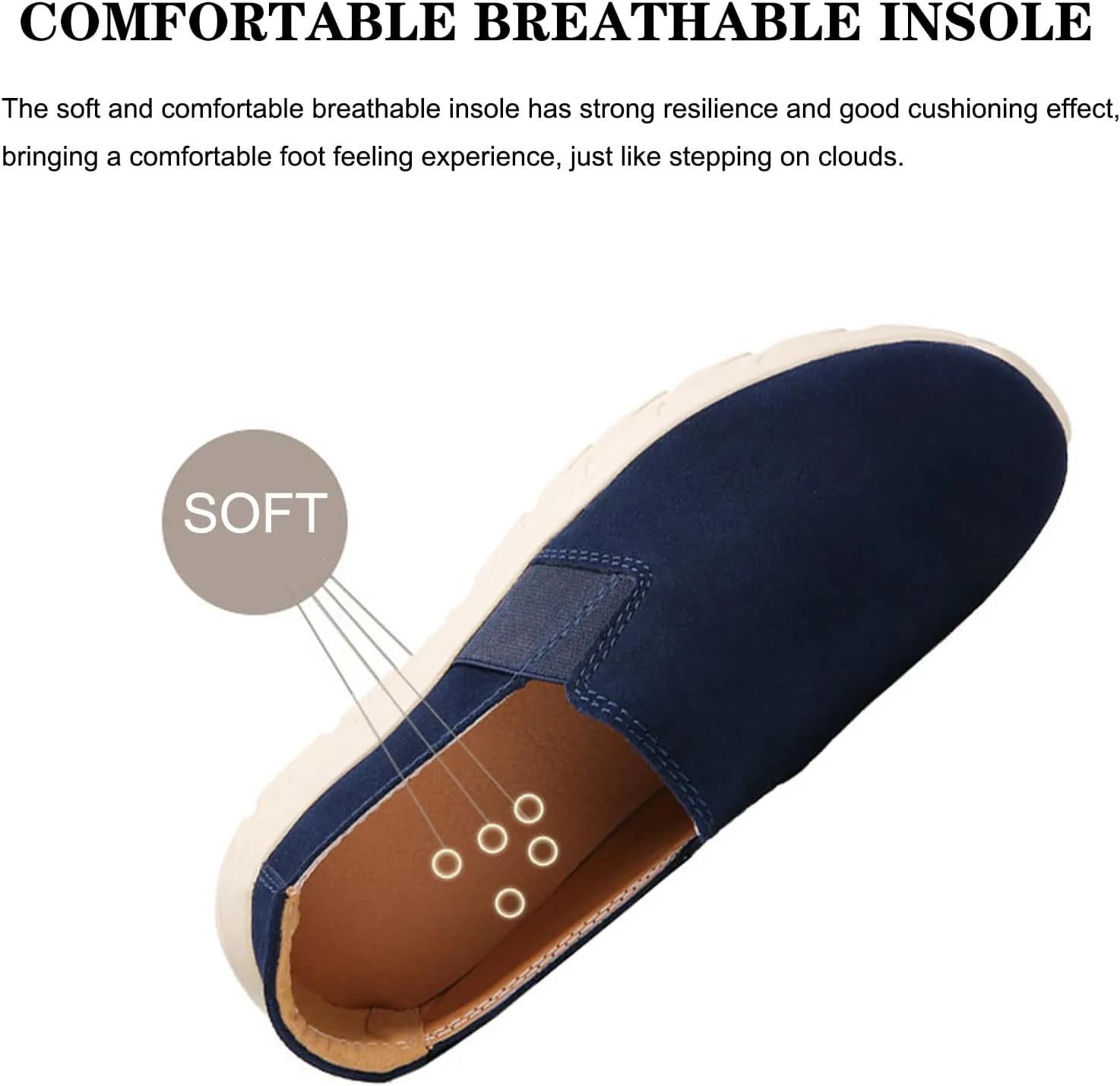 URLECHS Women's Leather Round Toe Platform Loafers Casual Fashion Slip On Low Top Sneakers Lightweight Comfortable Walking Shoes