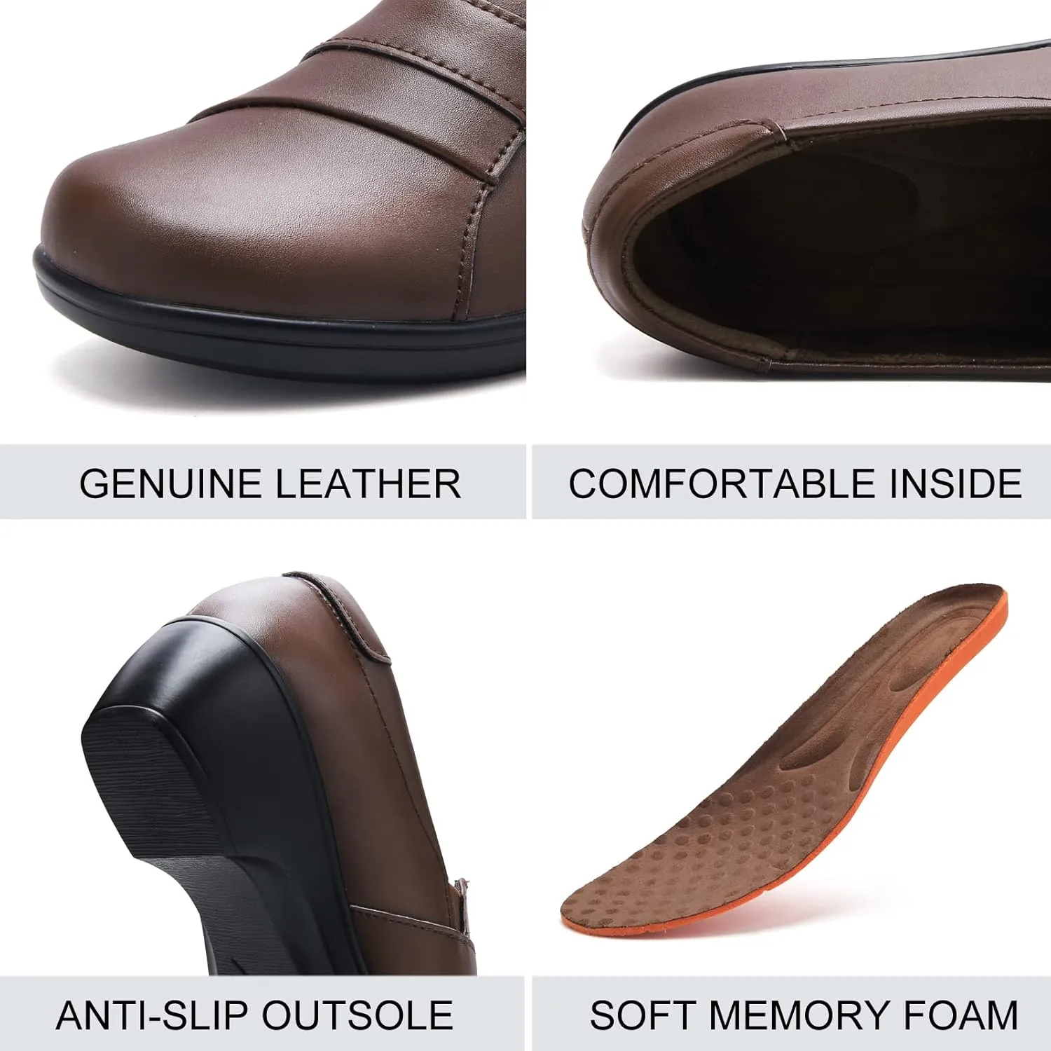 UZB Loafers for Women Dress Shoes Low Heel Slip On Shoes Casual Work Office Dressy Shoes