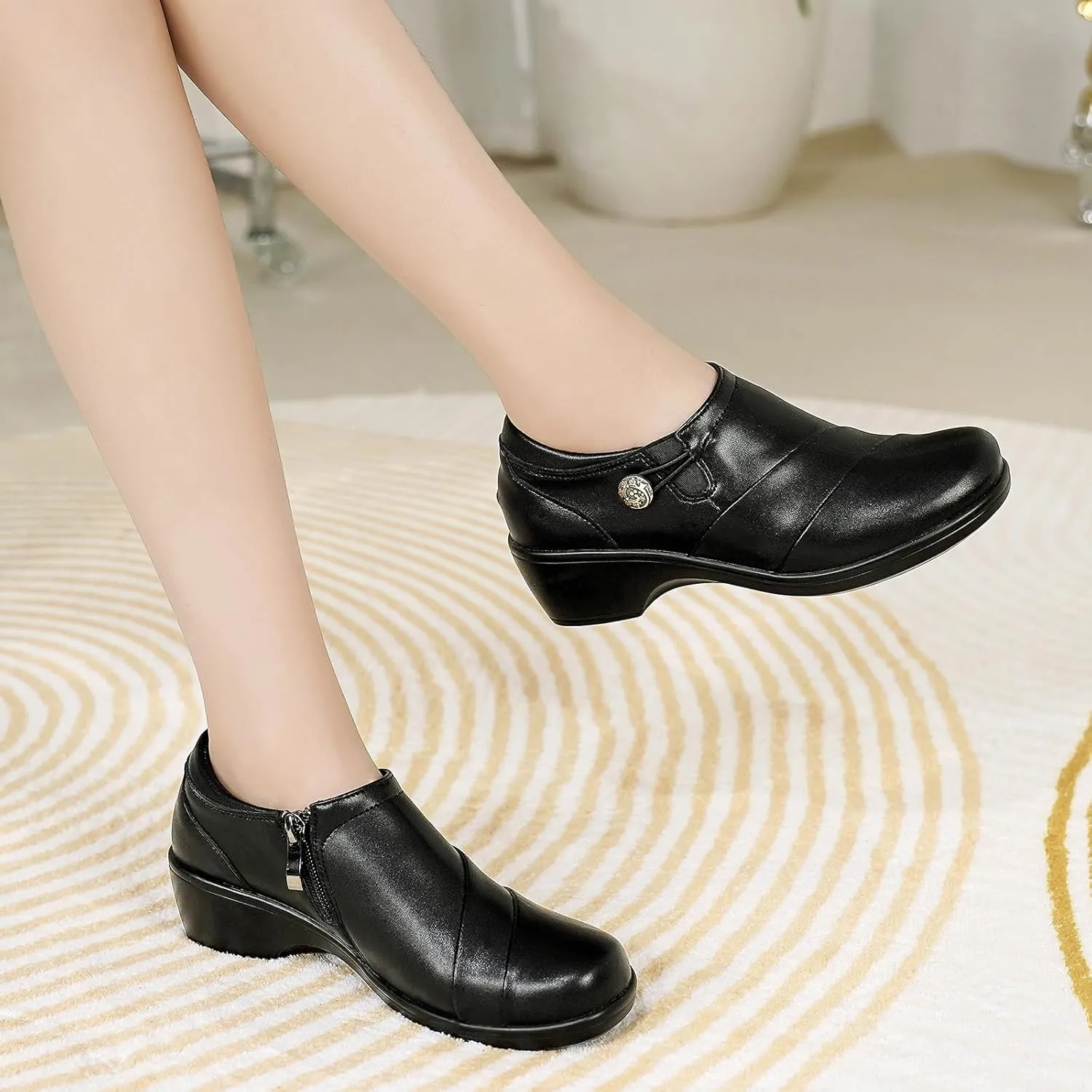 UZB Loafers for Womens Comfort Dressy Low Heel Office Work Shoes