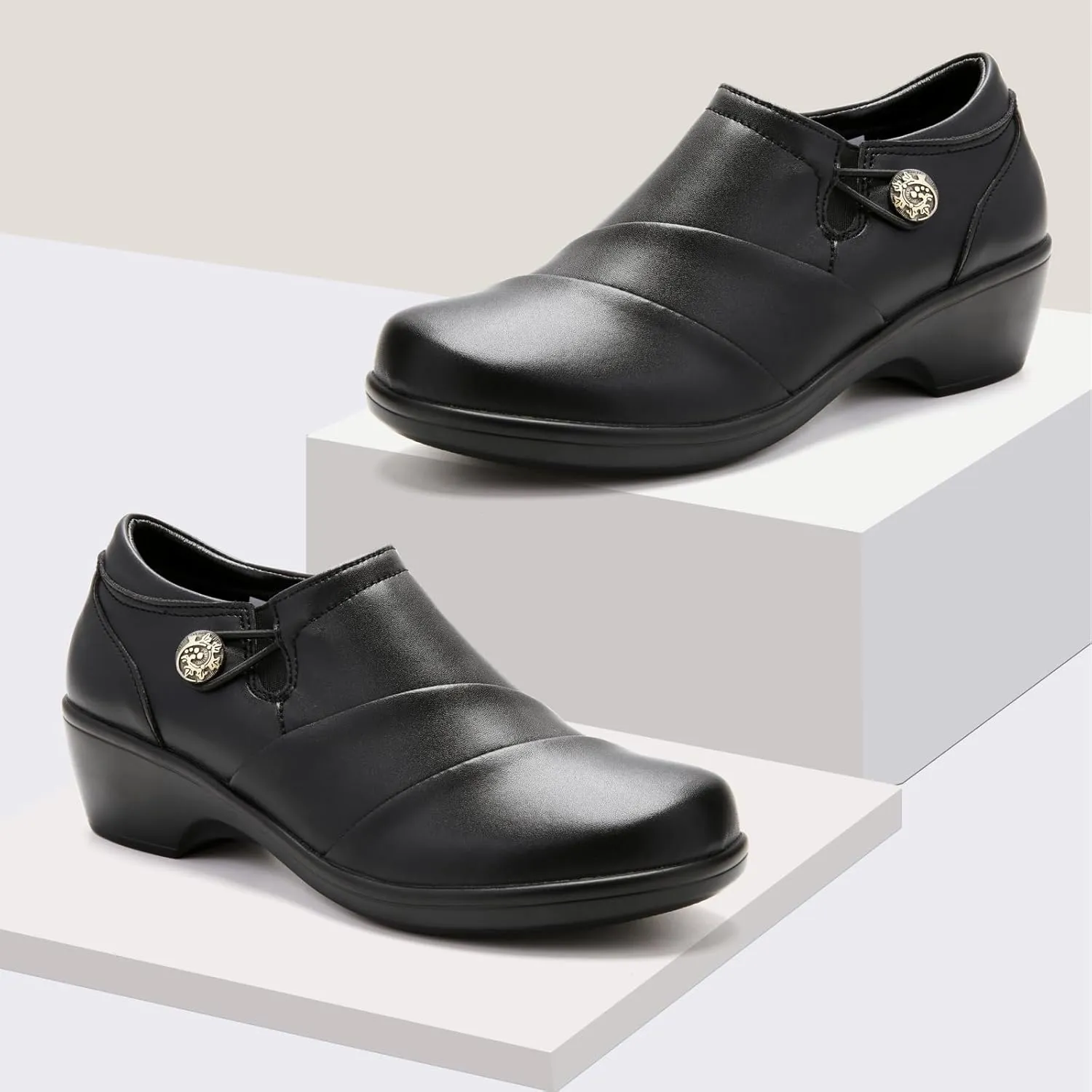 UZB Loafers for Womens Comfort Dressy Low Heel Office Work Shoes