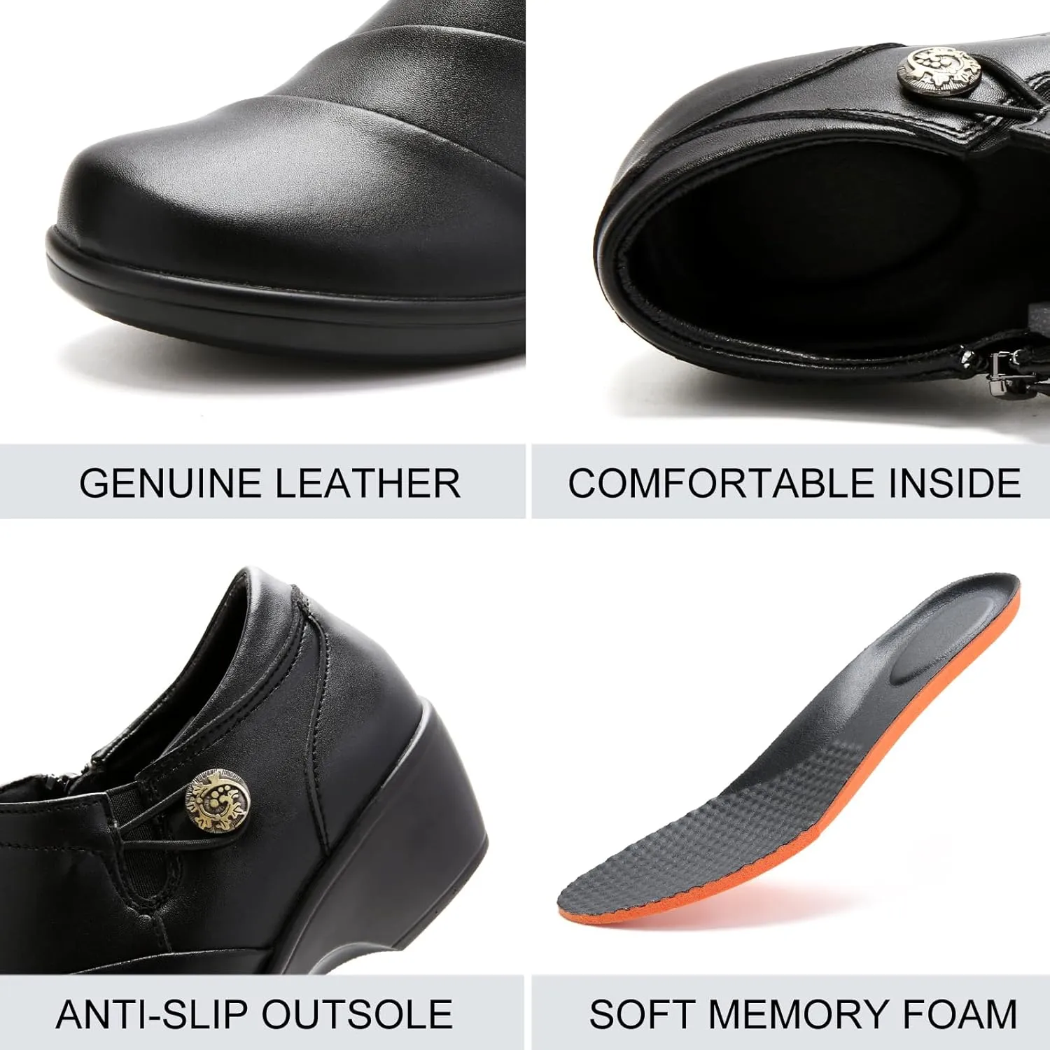 UZB Loafers for Womens Comfort Dressy Low Heel Office Work Shoes