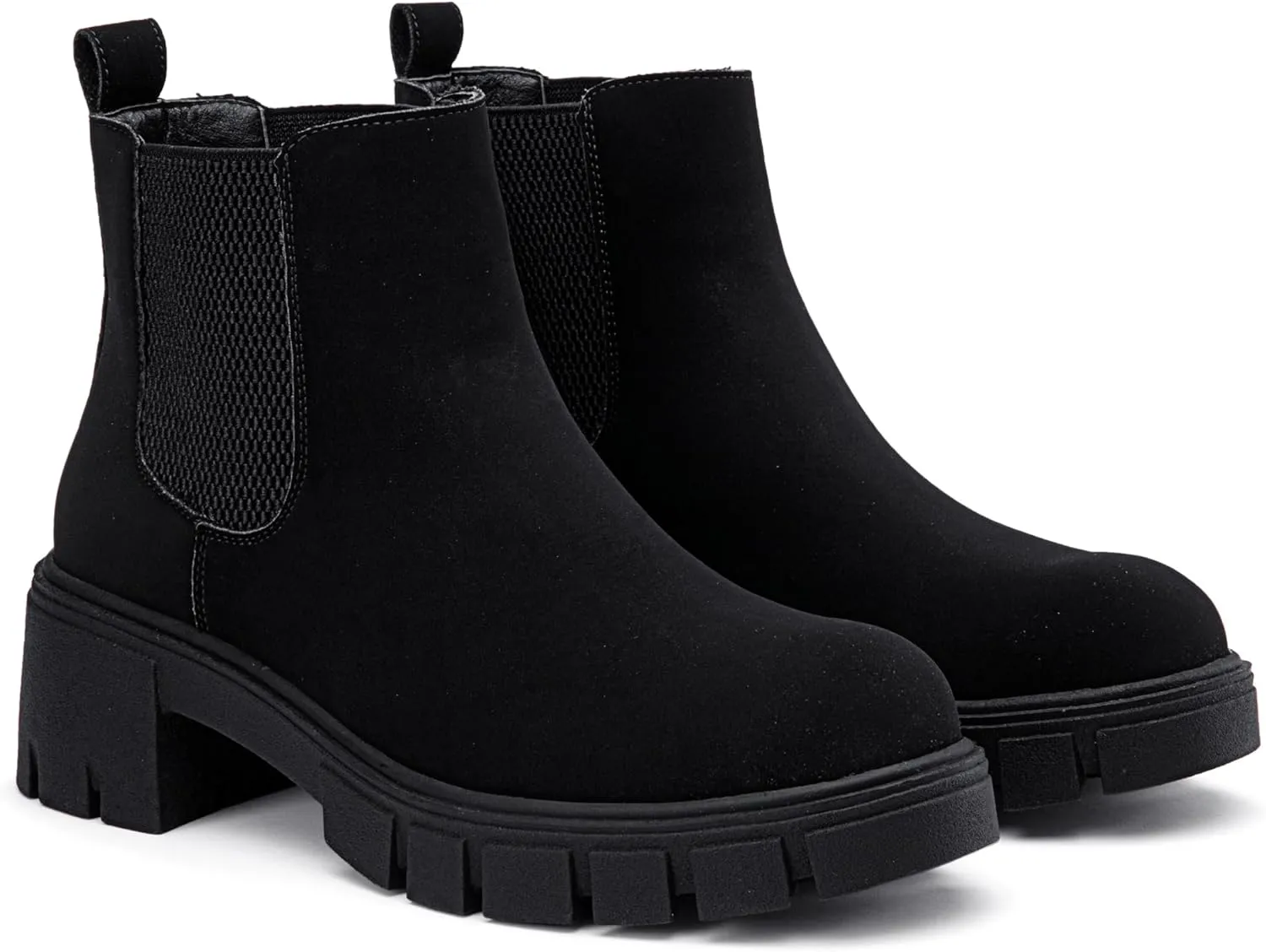 Vepose Women's 936 Chelsea Ankle Boots Platform Lug Sole Elastic Slip on Booties